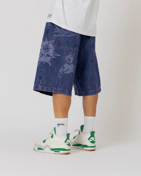 Jacker - Instinct Denim Baggy Shorts - Purple