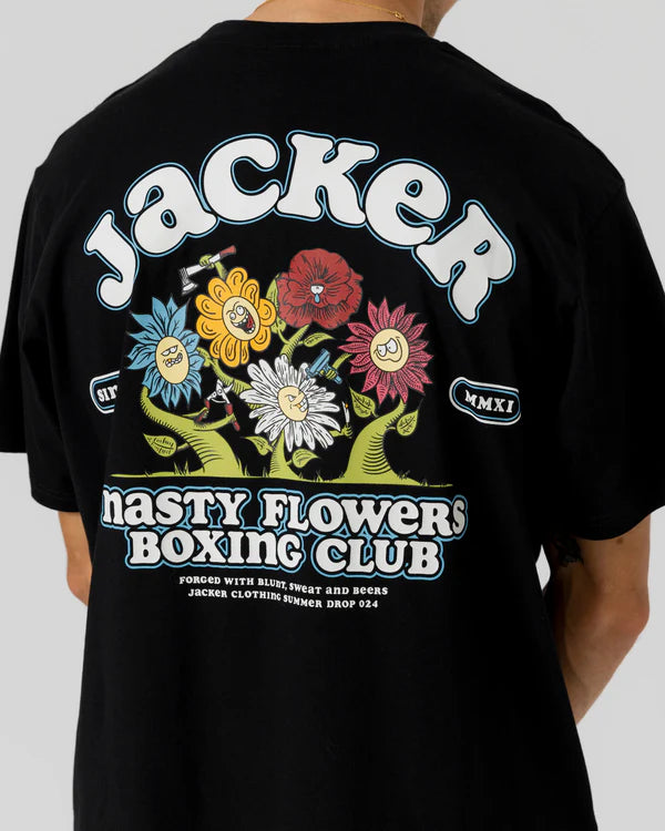 Jacker - Fight Flower T-Shirt - Black