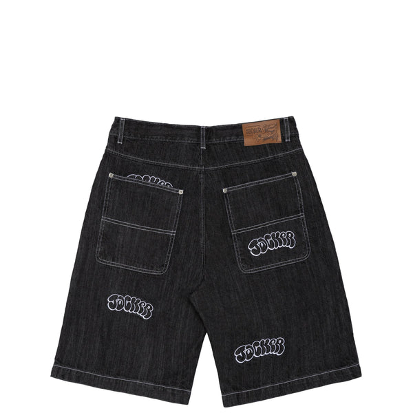 Jacker -Throw Up Denim Baggy Short - Black