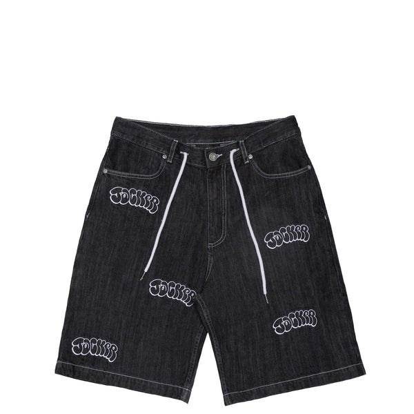 Jacker -Throw Up Denim Baggy Short - Black